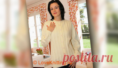 Жакет цвета сливок | Loveknitting.ru