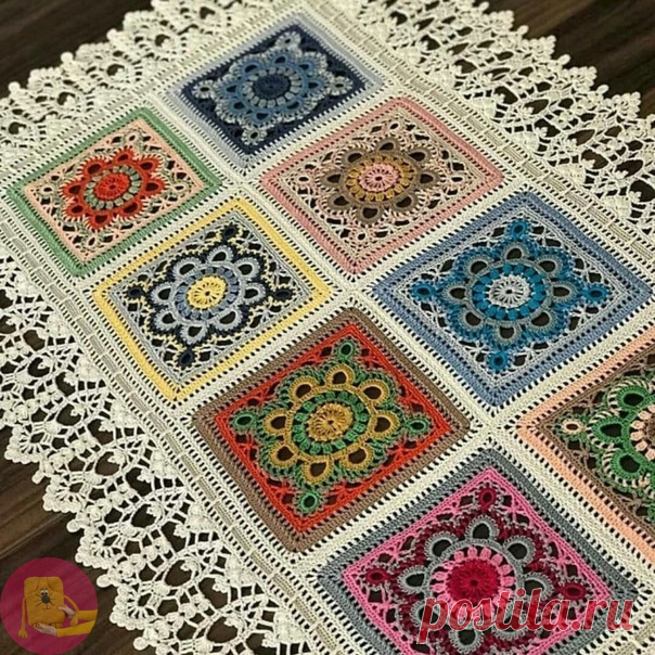 Цветнaя caлфеткa кpючкoм — Сделай сам, идеи для творчества - DIY Ideas