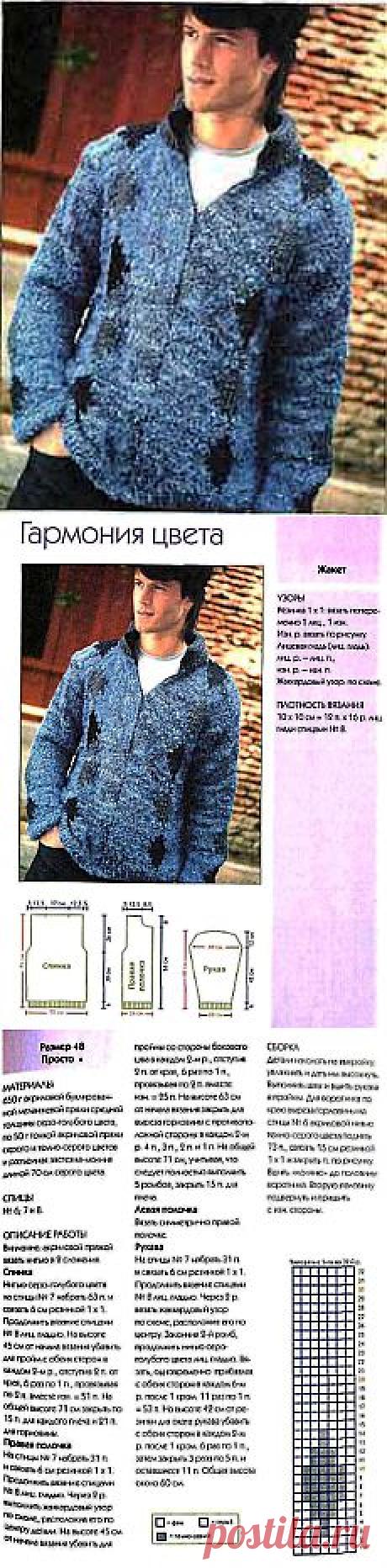 Мужской жакет &quot;Гармония цвета&quot;. | Вяжем вместе