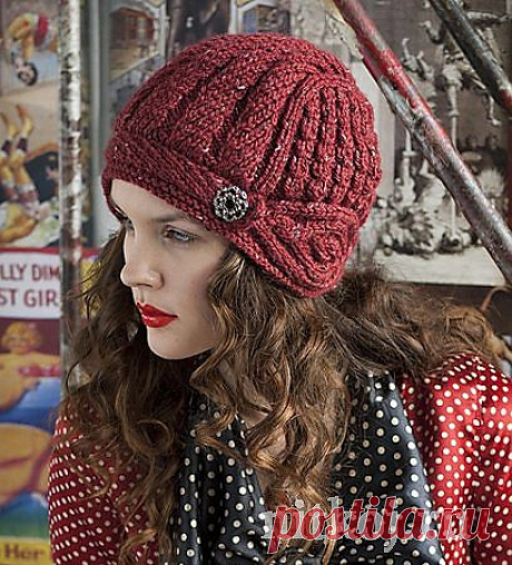 вязаная шапка-шлем