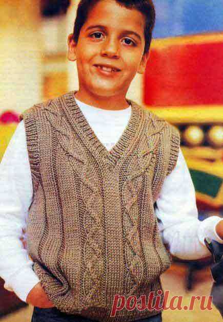 Удобные жилеты для мальчиков 7 лет | ВЯЗАНИЕ ДЛЯ ДЕТЕЙ Спицами и Крючком — Схемы и Описание