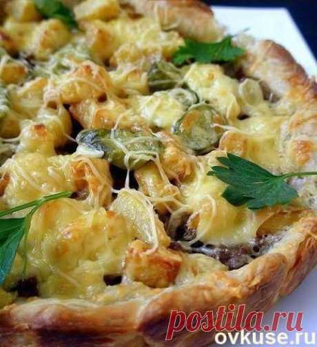 Слоёный пирог с картошкой, фаршем, сыром. - Простые рецепты Овкусе.ру