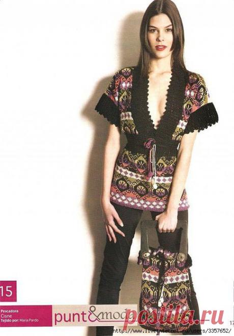 Сумка и кофта жаккардового узора – Мир вязания и рукоделия