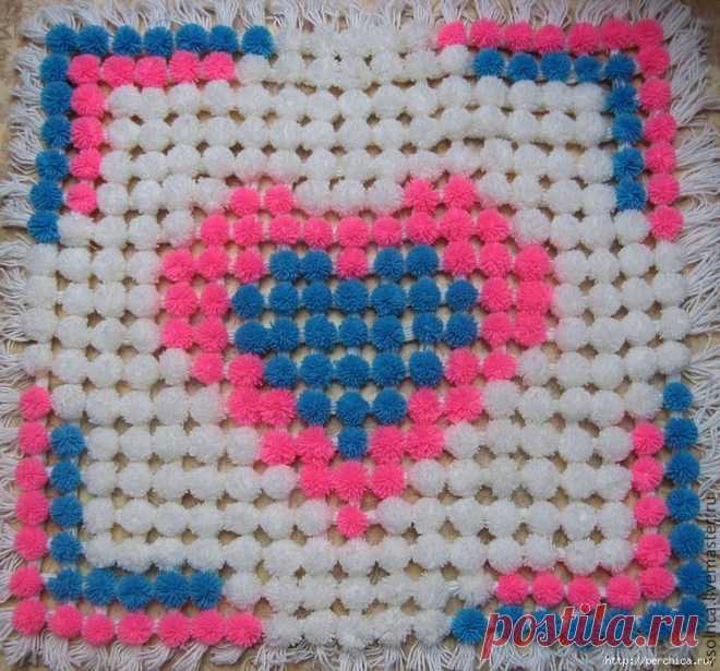 Как сделать плед из помпонов за один день - 3 мк