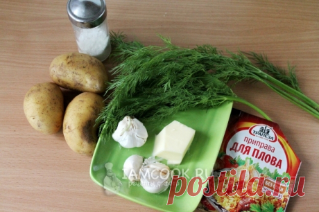 Картошка-гармошка с чесноком и укропом в духовке — рецепт с фото пошагово