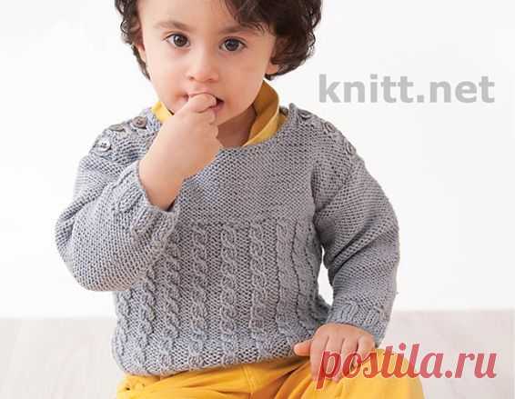 Пуловер для мальчика с косами | knitt.net