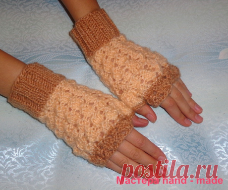 Митенки спицами, схема с описанием вязания   Мастера hand-made