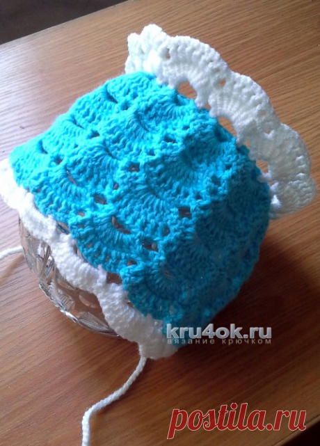 Вязаный крючком чепчик. Работа Ольги Ярославской - вязание крючком на kru4ok.ru