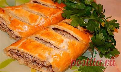 Домашние пироги из слоеного теста с фаршем: рецепты, фото рецепт, пошаговый рецепт