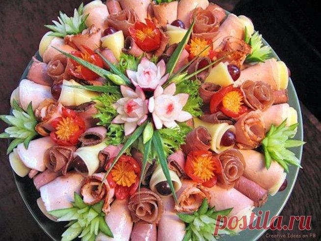 30 шикарных идей красивого оформления мясных и рыбных нарезок, сыров, овощей и фруктов - День вдохновения