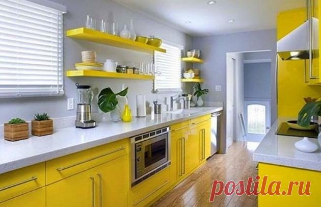 Кухня желтого цвета (фото): создаем стильный дизайн