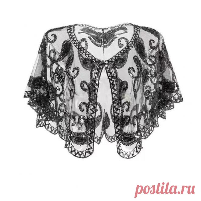 Шарф наряды-Накидка женская, с блестками, Черная - купить по выгодной цене | AliExpress