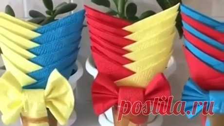Простые способы складывания салфеток