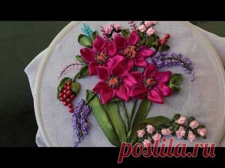 Hand embroidery Designs- Ribbon embroidery stitches for beginners.