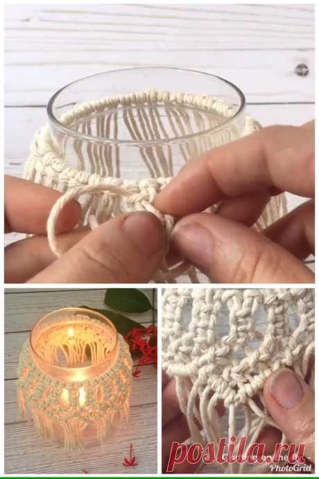 Mar 27, 2020 - Want to make a macramel votive candle holder/ Follow the easy step by step instructions to make a stunning macrame candle holder with beginner macrame knots.