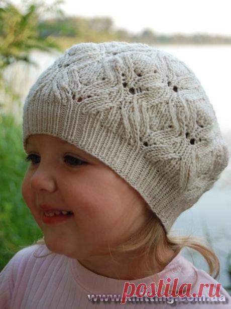 Ажурный берет "Осенние бабочки" Модель Kate Gagnon Osborn из журнала Vogue Knitting, Fall 2009 Размеры: обхват головы - 50-52 см Берет тянется, поэтому данное описание подойдет и для бОльшего размера. Берет вяжется по кругу!!! Вам потребуется: пряжа Mondial Extrafine (100% мериносовая шерсть; 50г - 175 м,) - 50г; круговые спицы № 2 и 2.5. Порядок работы: на спицы №2 набрать 144 петли, поместить маркер и замкнуть вязание в круг. Резинка: ряд 1: *1 лиц., 2 изн., [1 лиц., 1 изн.] 6 раз,…
