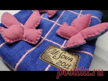 DIY как пошить детскую эко сумку с бабочками своими руками (из джинсов)