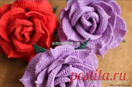ergahandmade: Big Crochet Rose + Diagrams