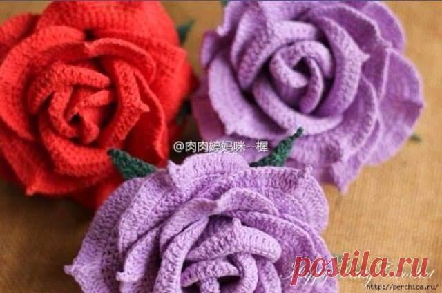 ergahandmade: Big Crochet Rose + Diagrams