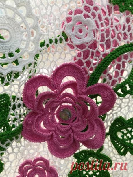 Летнее платье-сарафан в технике -ирландское кружево