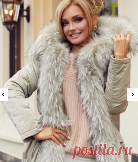 Malina Bonita - Белая парка на кулисе с мехом (Артикул: B711-1)