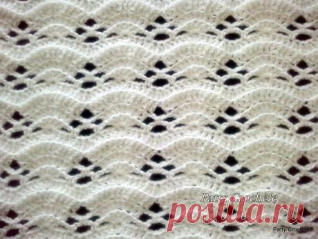 Узор крючком &quot;Ракушки&quot; для пледа..