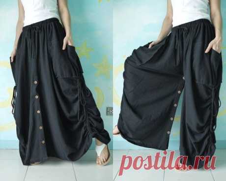 PLUS SIZE Love Me..Love Me Not III - Steampunk Black Cotton Convertible Skirt Or…