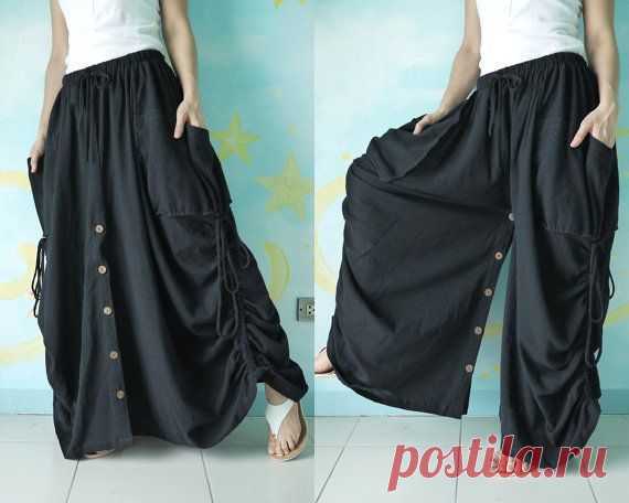 PLUS SIZE Love Me..Love Me Not III - Steampunk Black Cotton Convertible Skirt Or…