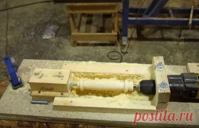 Как сделать простейший токарный станок всего за четверть часа