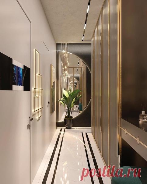 Прихожая и коридор. Красиво исполнили для такой площади