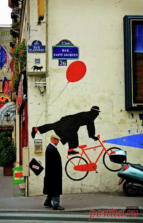 Граффити с велосипедистом Модная одежда и дизайн интерьера своими руками