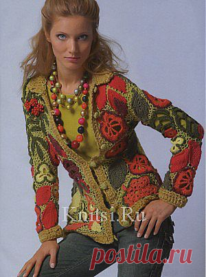 Кардиган "Осенние листья". Вязание для женщин / Кардиганы / Крючком