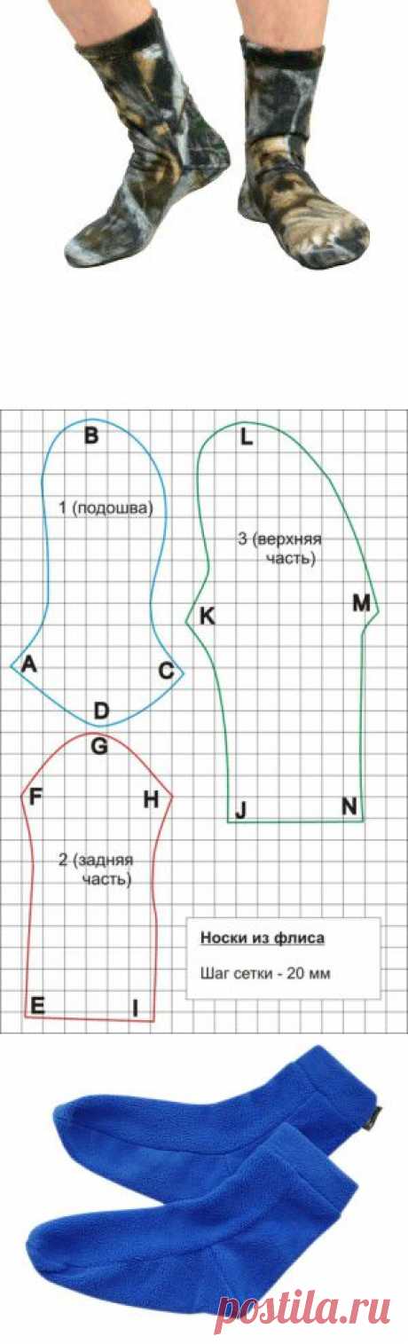 Носки за 5 минут. Выкройка.