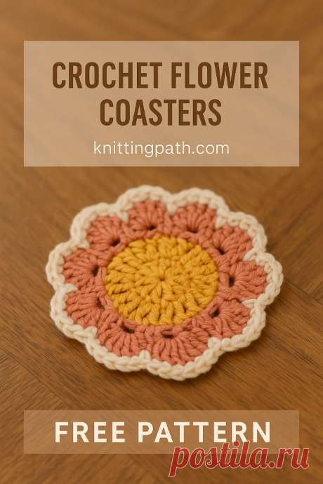 Crochet Flower Coasters Free Pattern