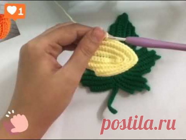 آموزش قلاببافی/ آموزش بافتنی/ برگ ایرلندی / برگ پاییزی/ بافتنی/ crochet