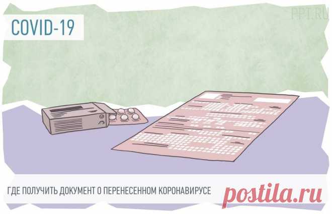 Справка о том, что переболел коронавирусом Как получить справку о перенесенном ковиде:


	при признаках болезни вызвать врача и сделать ПЦР-тест;
	после выздоровления обратиться в поликлинику с отрицательным анализом на COVID-19;
	получить документ о внесении данных в федеральный реестр переболевших;
	на Госуслугах сформировать QR-код.


 
