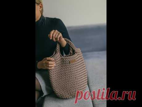 How to Crochet a tote bag video tutorial "NUMBER ONE" Tote bag crochet pattern