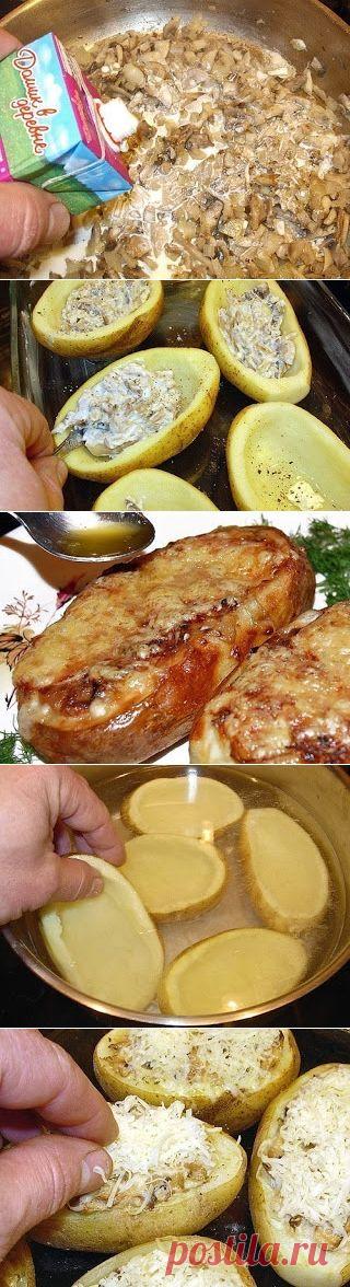 Вкусная еда - кулинарные рецепты на каждый день!: Жульен в картофельной "кокотнице"