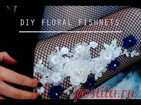 DIY Embellished Fishnets! //