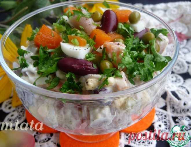 Салат с солёной сельдью и фасолью – кулинарный рецепт
