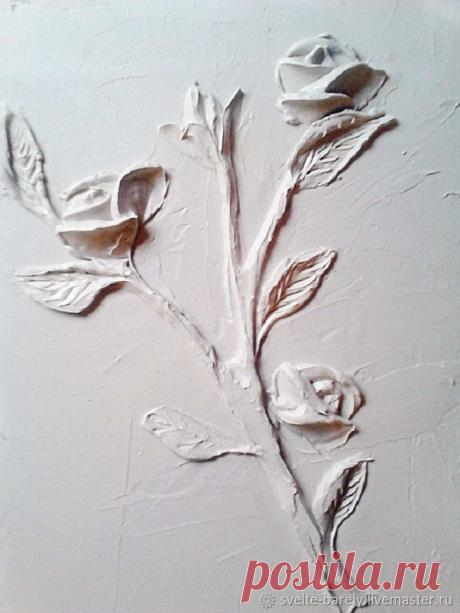 Создаем веточку розы из шпатлевки