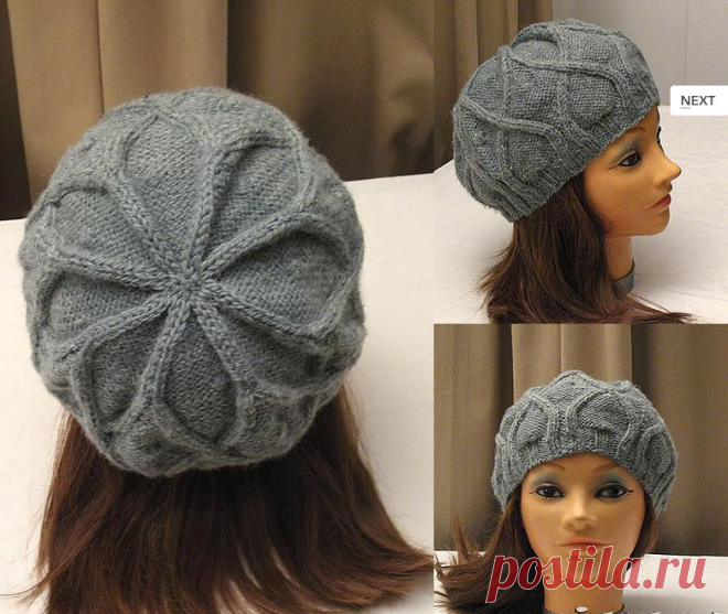 Берет спицами от Desi Knitter.