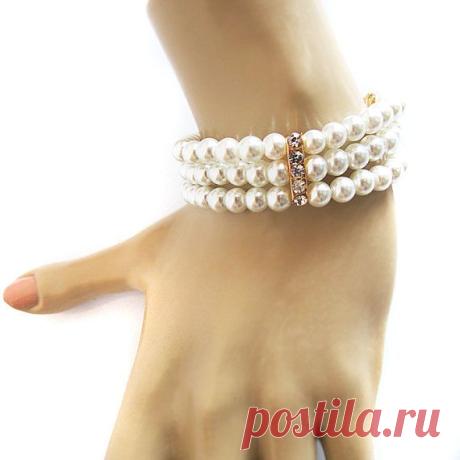 Braut Armband Pearl Hochzeit Armband Bridal Armband von selenayy