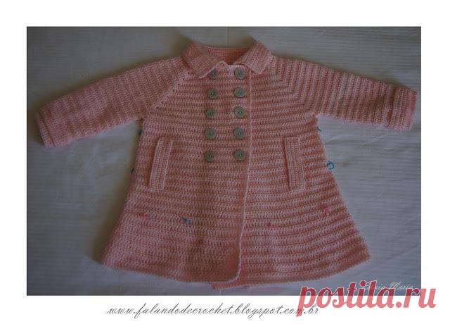 Пальто для девочки крючком.