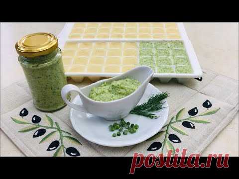 Замораживаю чеснок и делаю чесночную пасту с зеленью.