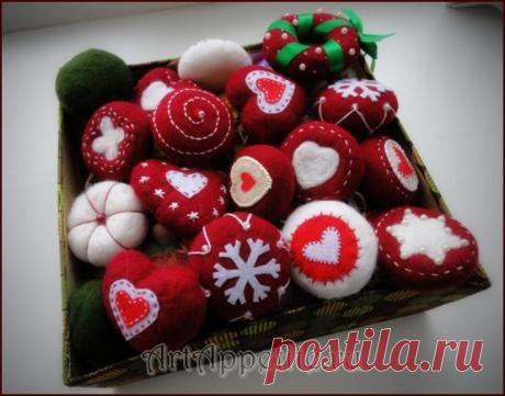 Мастерицам Валяния. Оригинальный новогодний декор (мастер-класс). Из сети.