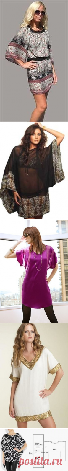 Сшить тунику на лето легко и просто. Подборка простых идей, выкройки