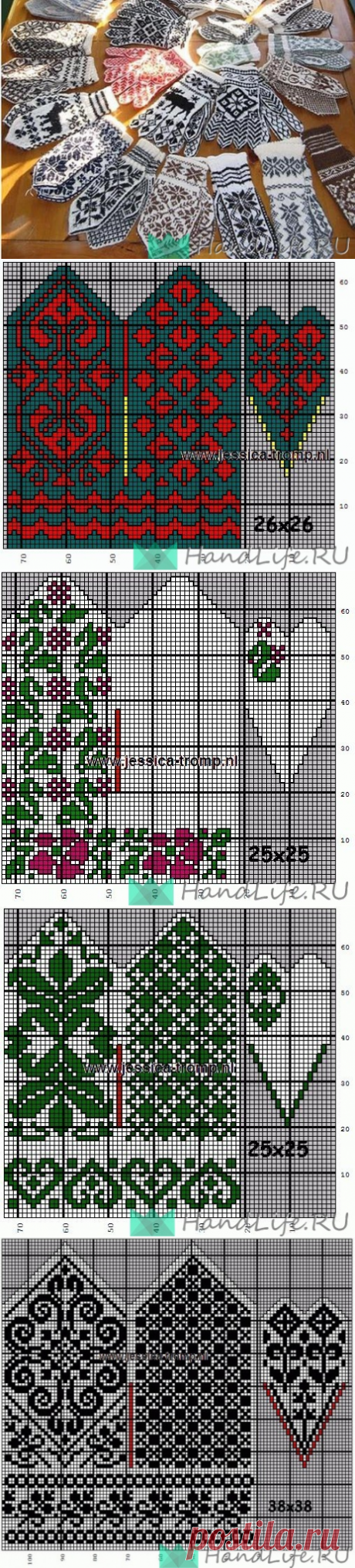 Узоры для варежек / Мое творчество - вязание