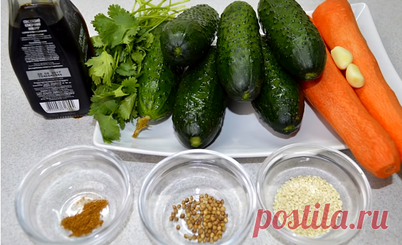 Хрустящие огурчики по-корейски. Закуска, просто пальчики оближешь! | Рецепты и заготовки | Яндекс Дзен