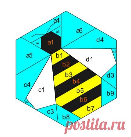 Free pattern: Honeycomb bee | Шестиугольники